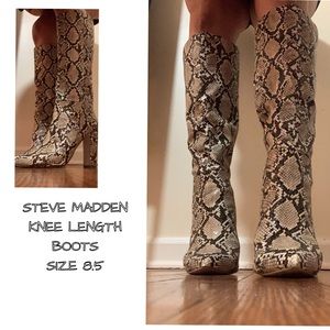 Steve Madden Knee High Snakeskin Boots